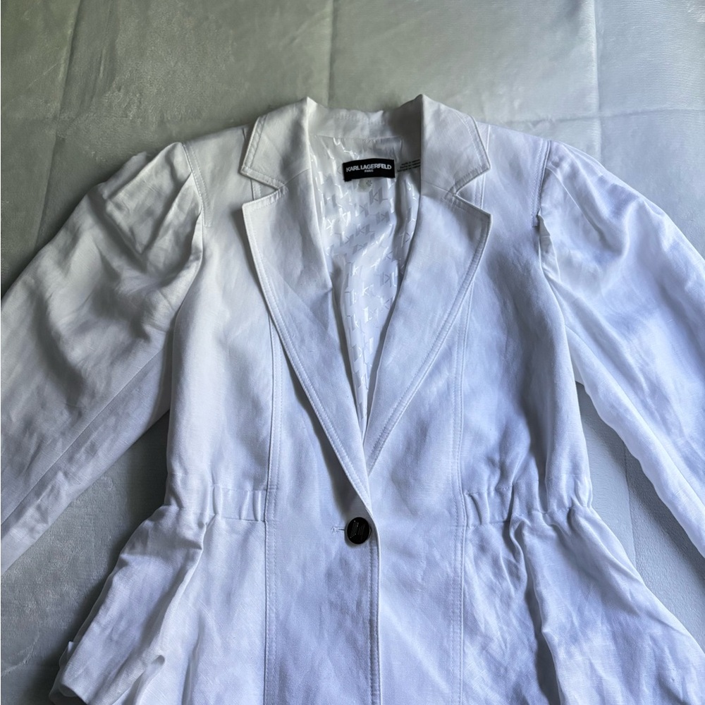 Karl Lagerfeld Women’s Linen Blend Peplum Blazer ❗️
